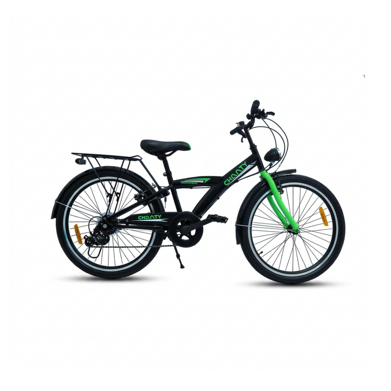 CHANTY Roader 24" Black & Green Boys' Bike | 7 Gears |