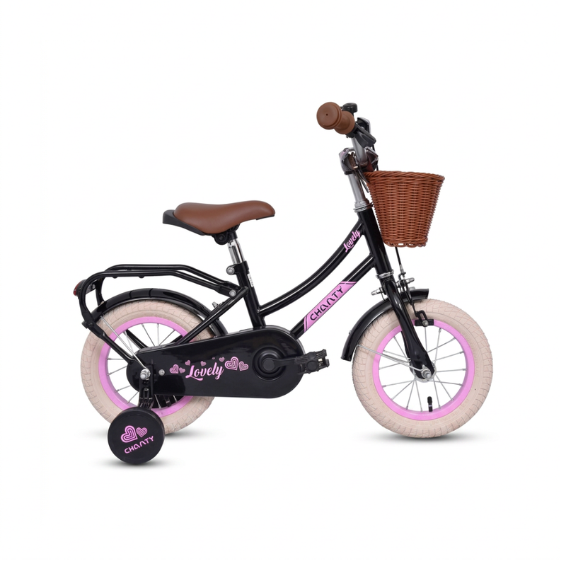 CHANTY Lovely 12" Black Girls' Bike | 2-4 Years |