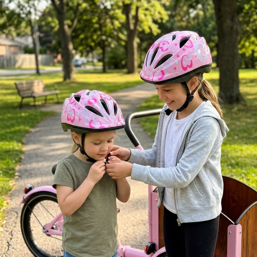 Chanty Children's Helmet - Pink Hearts