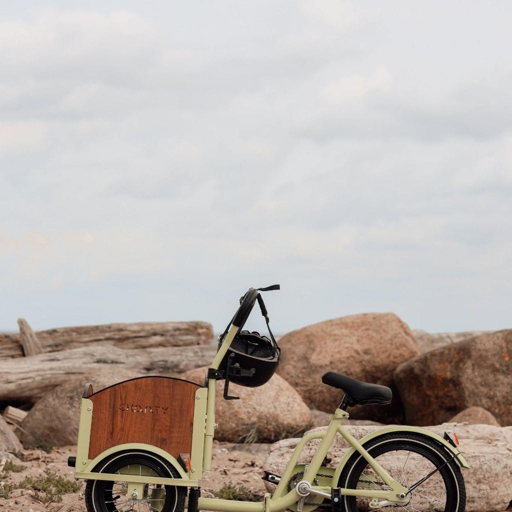 Chanty Cargo Kid - Grøn inkl. hjelm, flaskeholder, håndtag i 2 farver og ringklokke - BørnecyklerneChantyBørnecyklerneGrøn: BLC16 - GRNChanty Cargo Kid - Grøn inkl. hjelm, flaskeholder, håndtag i 2 farver og ringklokke