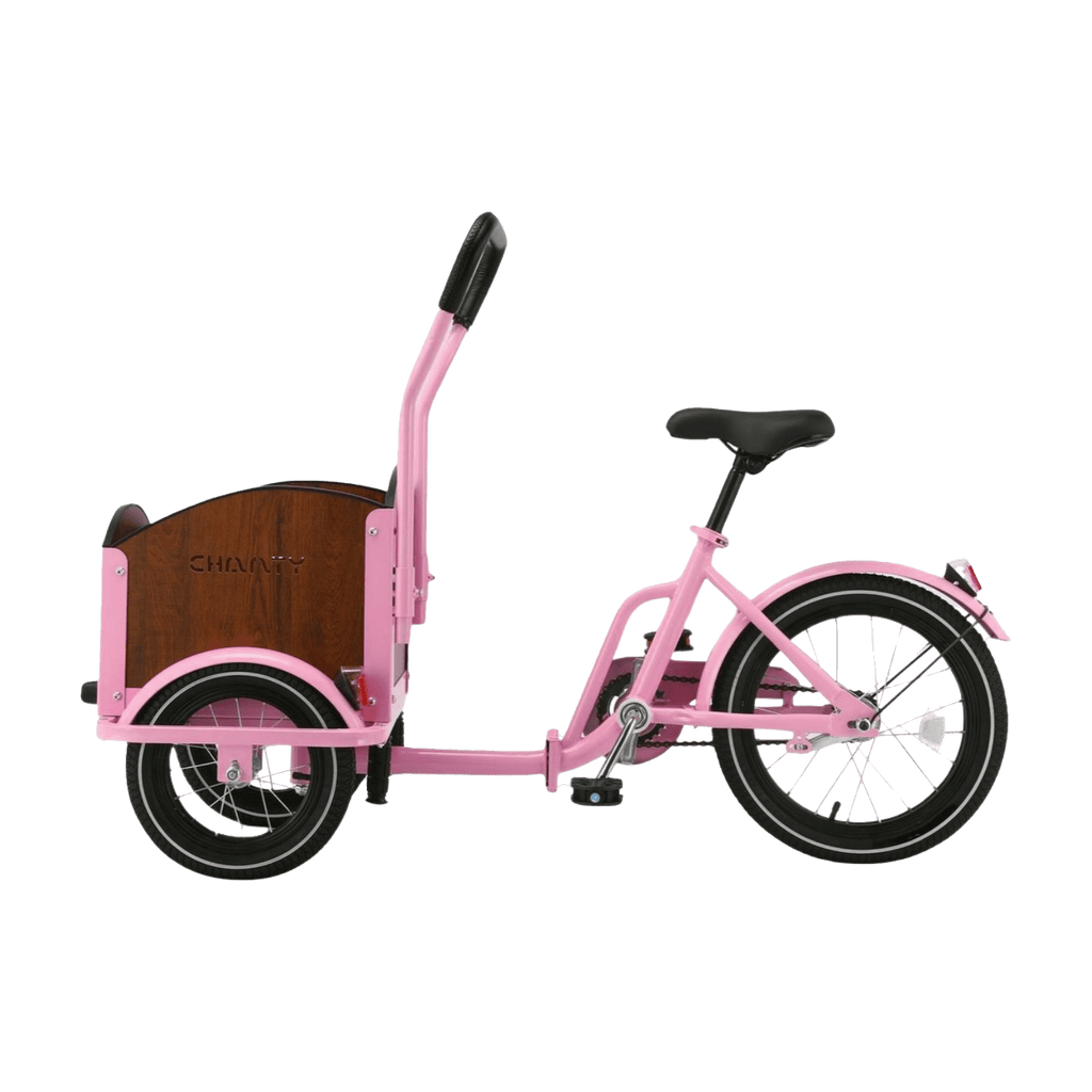 Chanty Cargo Kid – Pink inkl. hjelm, flaskeholder, håndtag i 2 farver og ringklokke - BørnecyklerneChantyBørnecyklernePink: BLC16 - LYRChanty Cargo Kid – Pink inkl. hjelm, flaskeholder, håndtag i 2 farver og ringklokke