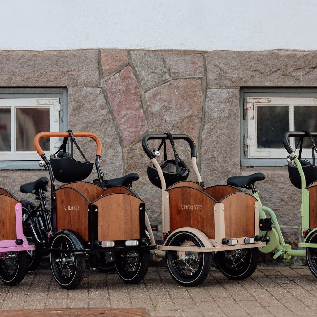 Søskendepakken - 4 børneladcykler inkl. hjelm, flaskeholder, håndtag i 2 farver og ringklokke (kopi) - BørnecyklerneChantyBørnecyklerneSortSøskendepakken - 4 børneladcykler inkl. hjelm, flaskeholder, håndtag i 2 farver og ringklokke (kopi)Sort